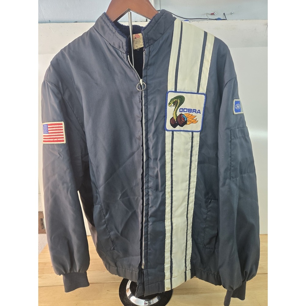 Vintage 70s Ford Mustang Cobra Racing Jacket Size M Made In USA